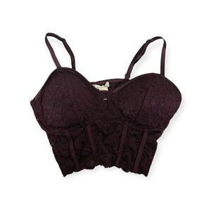 Charlotte Russe burgundy lace Corset size small